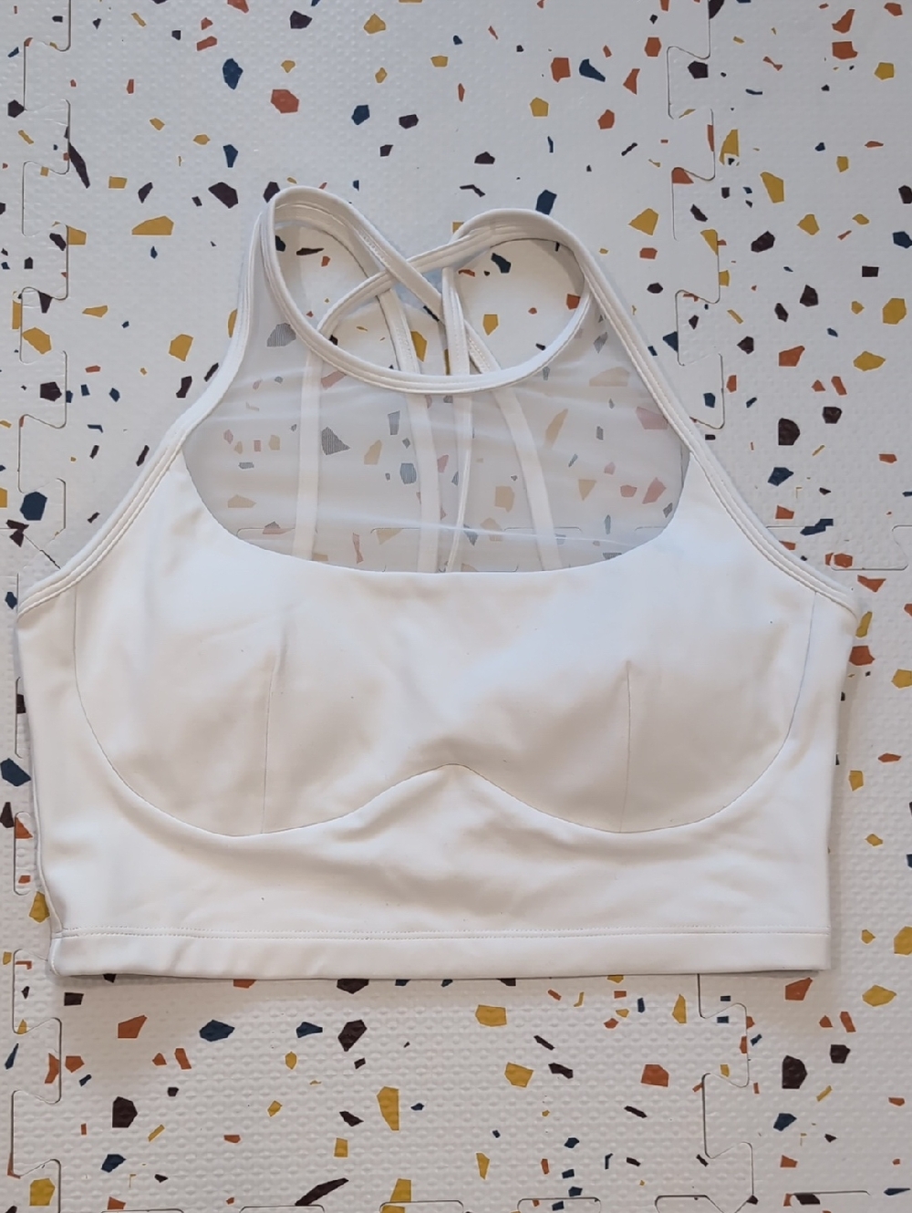 Popflex Mesh-Back Sports Bralette, Some Stains